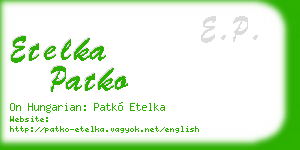 etelka patko business card